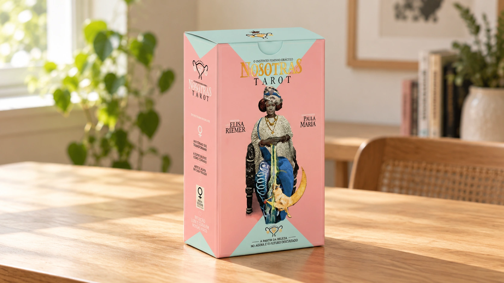 Nosotras Tarot Deck by Elisa Riemer and Paula Mariá Riemer Generated Nosotras Tarot Deck scene based on the 2019 pink box by Elisa Riemer and Paula Mariá Riemer