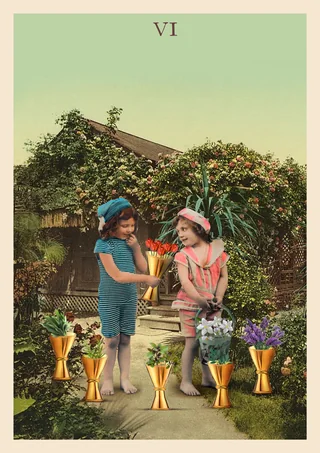 Seis de Copas - Nosotras Tarot - Tarot Deck by Elisa Riemer and Paula Mariá Riemer
