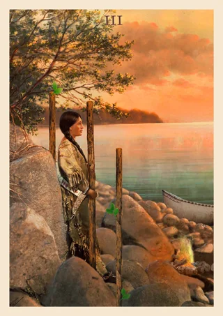 Três de Paus - Nosotras Tarot - Tarot Deck by Elisa Riemer and Paula Mariá Riemer