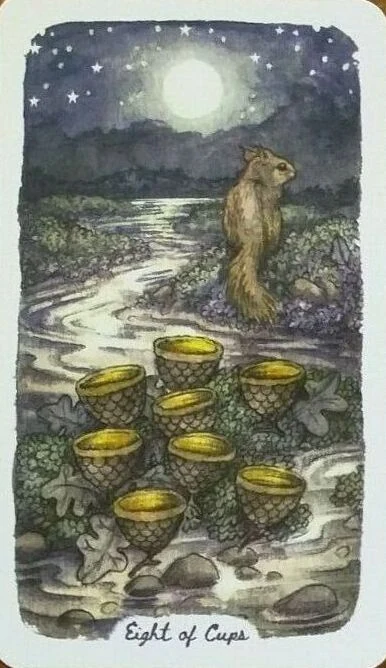 Eight of Cups - Oak, Ash & Thorn Tarot - Adam Oehlers