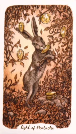 Eight of Pentacles - Oak, Ash & Thorn Tarot - Adam Oehlers