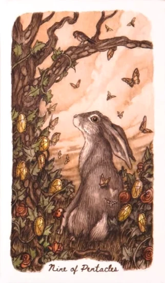 Nine of Pentacles - Oak, Ash & Thorn Tarot - Adam Oehlers