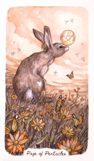 Page of Pentacles - Oak, Ash & Thorn Tarot - Adam Oehlers