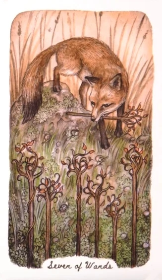 Seven of Wands - Oak, Ash & Thorn Tarot - Adam Oehlers