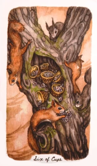 Six of Cups - Oak, Ash & Thorn Tarot - Adam Oehlers