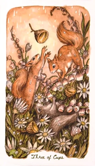 Three of Cups - Oak, Ash & Thorn Tarot - Adam Oehlers