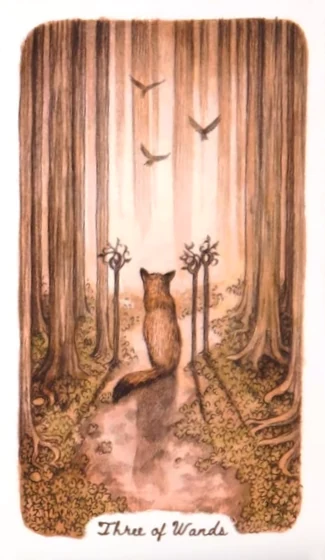 Three of Wands - Oak, Ash & Thorn Tarot - Adam Oehlers