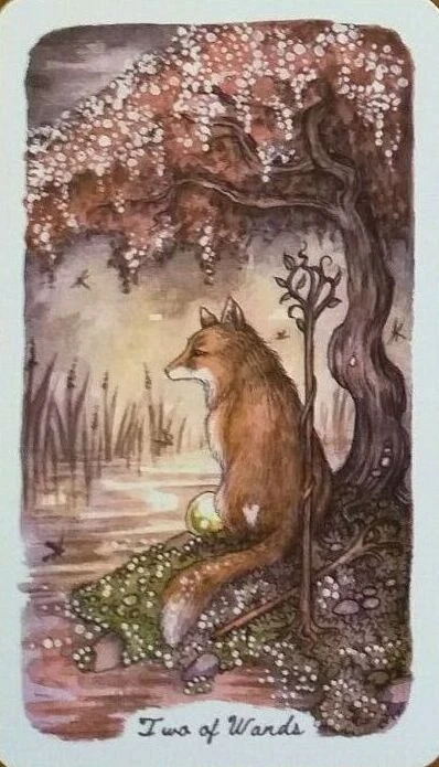 Two of Wands - Oak, Ash & Thorn Tarot - Adam Oehlers