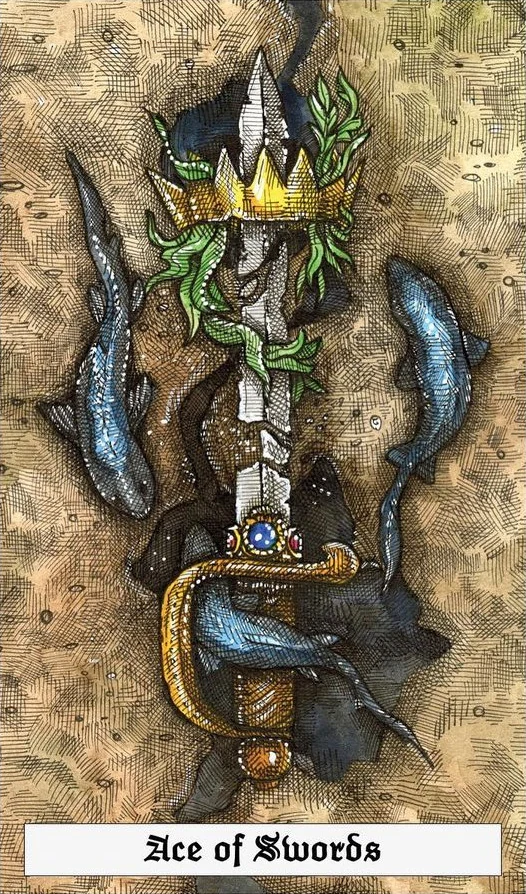Ace of Swords - The Ocean Tarot Deck - Taylor Hultquist-Todd