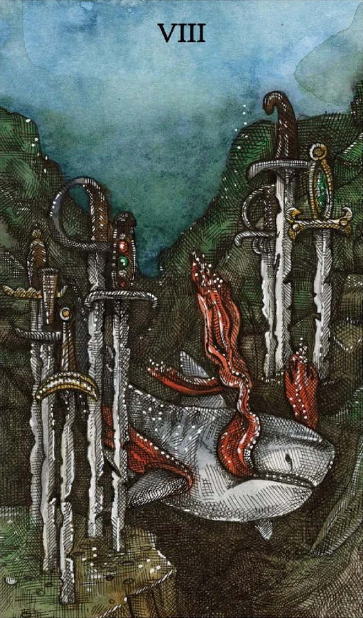 Eight of Swords - The Ocean Tarot Deck - Taylor Hultquist-Todd