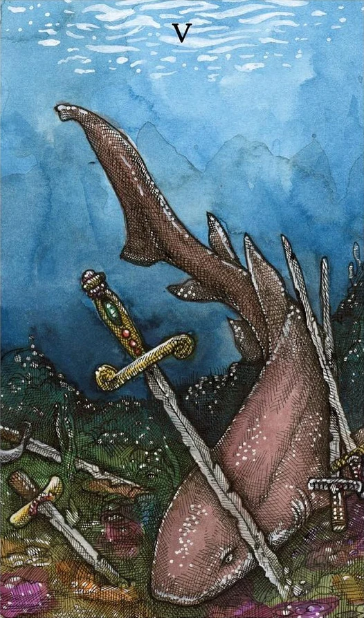 Five of Swords - The Ocean Tarot Deck - Taylor Hultquist-Todd