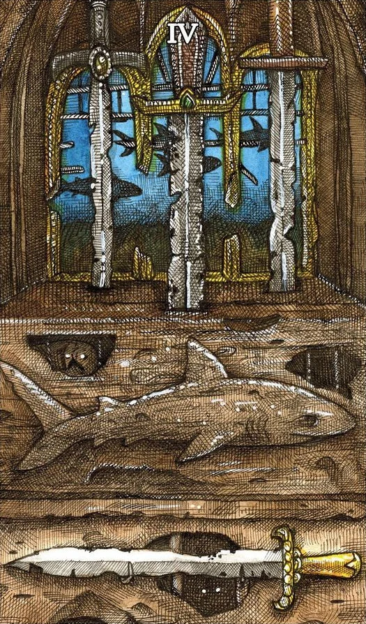 Four of Swords - The Ocean Tarot Deck - Taylor Hultquist-Todd