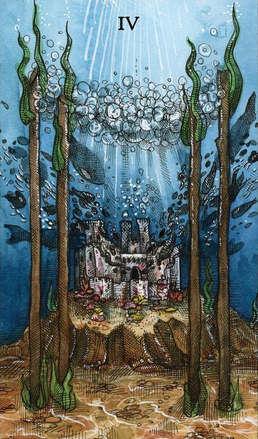 Four of Wands - The Ocean Tarot Deck - Taylor Hultquist-Todd