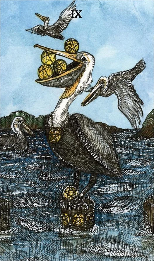 Nine of Pentacles - The Ocean Tarot Deck - Taylor Hultquist-Todd