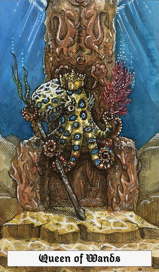 Queen of Wands - The Ocean Tarot Deck - Taylor Hultquist-Todd
