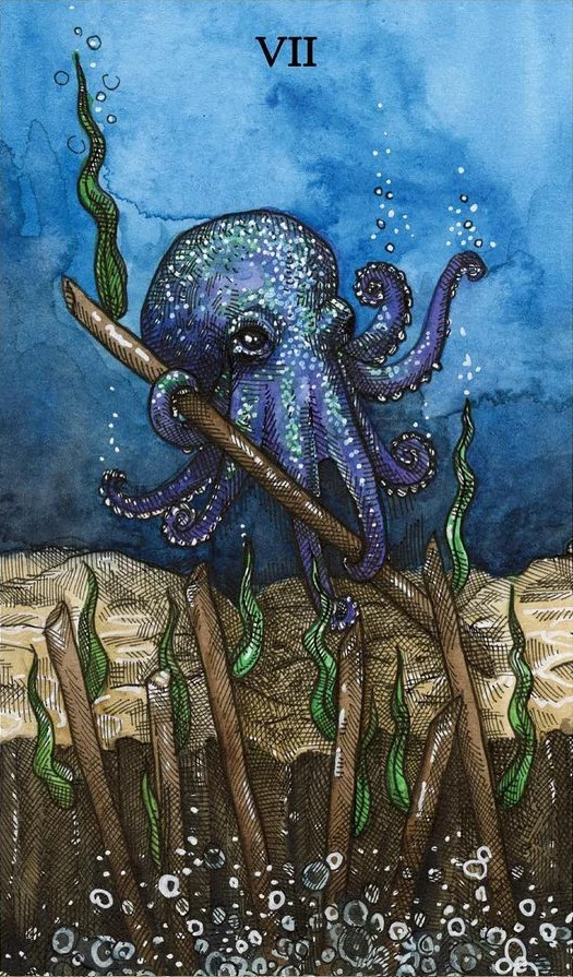 Seven of Wands - The Ocean Tarot Deck - Taylor Hultquist-Todd