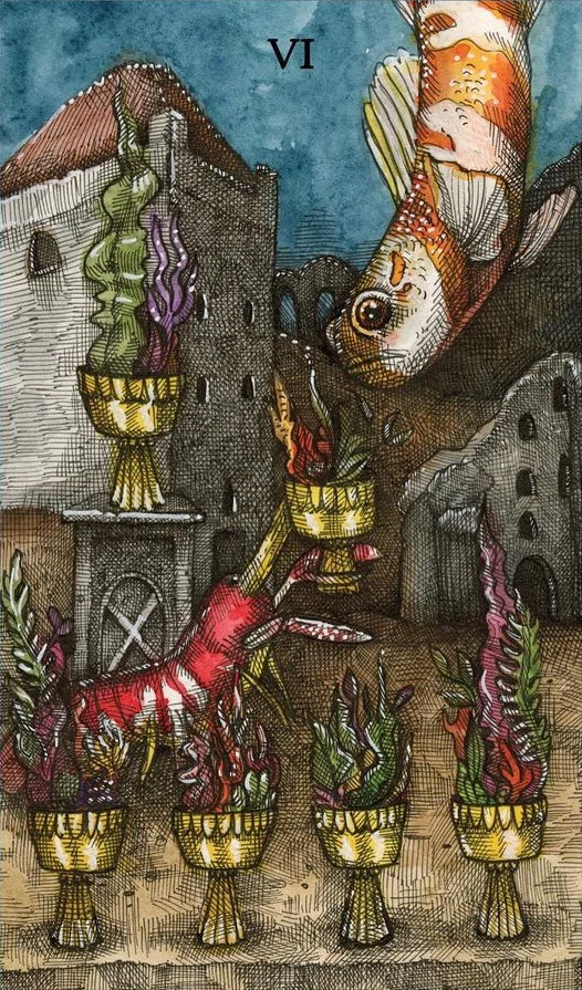 Six of Cups - The Ocean Tarot Deck - Taylor Hultquist-Todd