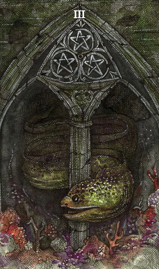 Three of Pentacles - The Ocean Tarot Deck - Taylor Hultquist-Todd