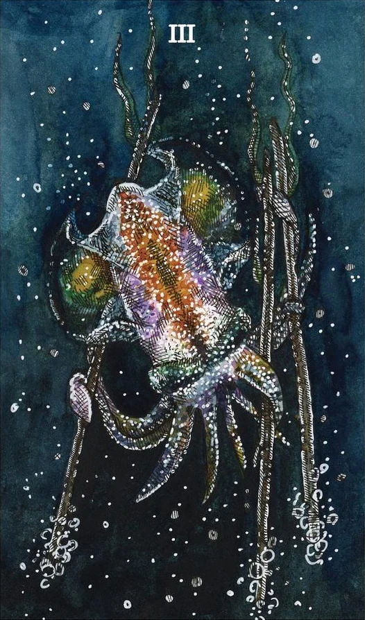 Three of Wands - The Ocean Tarot Deck - Taylor Hultquist-Todd