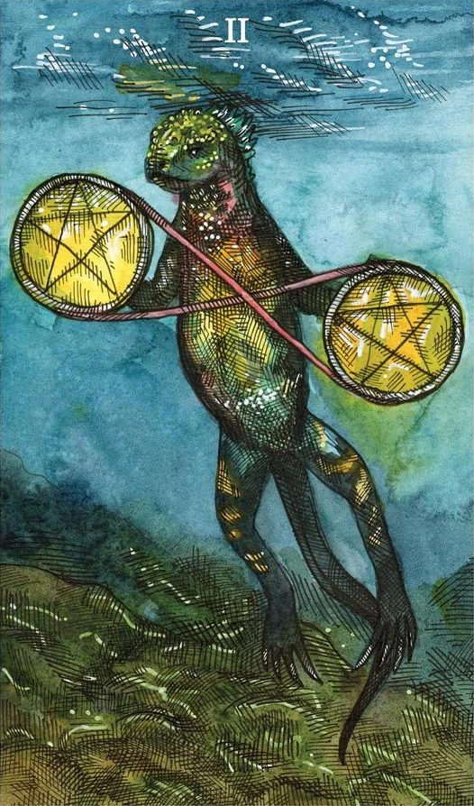 Two of Pentacles - The Ocean Tarot Deck - Taylor Hultquist-Todd