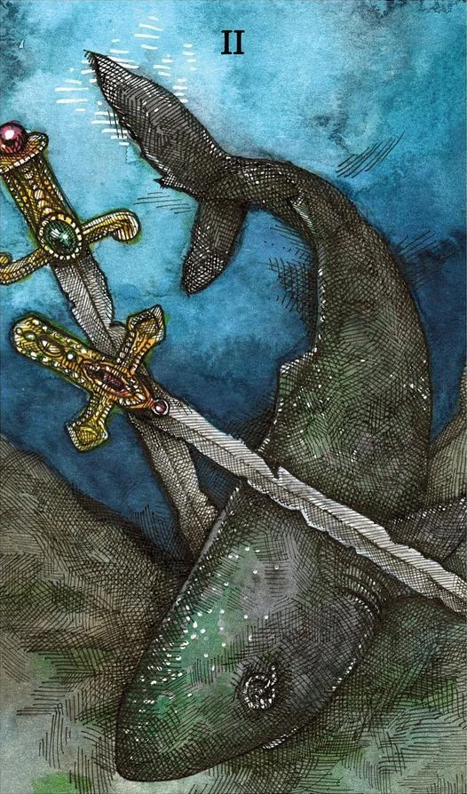 Two of Swords - The Ocean Tarot Deck - Taylor Hultquist-Todd