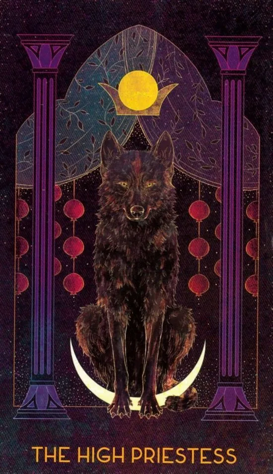The High Priestess - Oriens Animal Tarot card The High Priestess card from the Oriens Animal Tarot deck