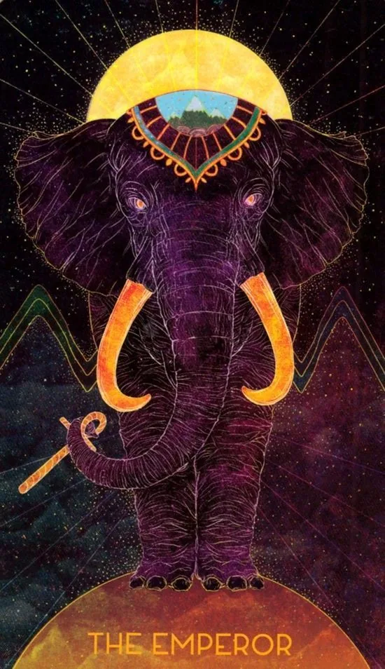 The Emperor card from the Oriens Animal Tarot deck