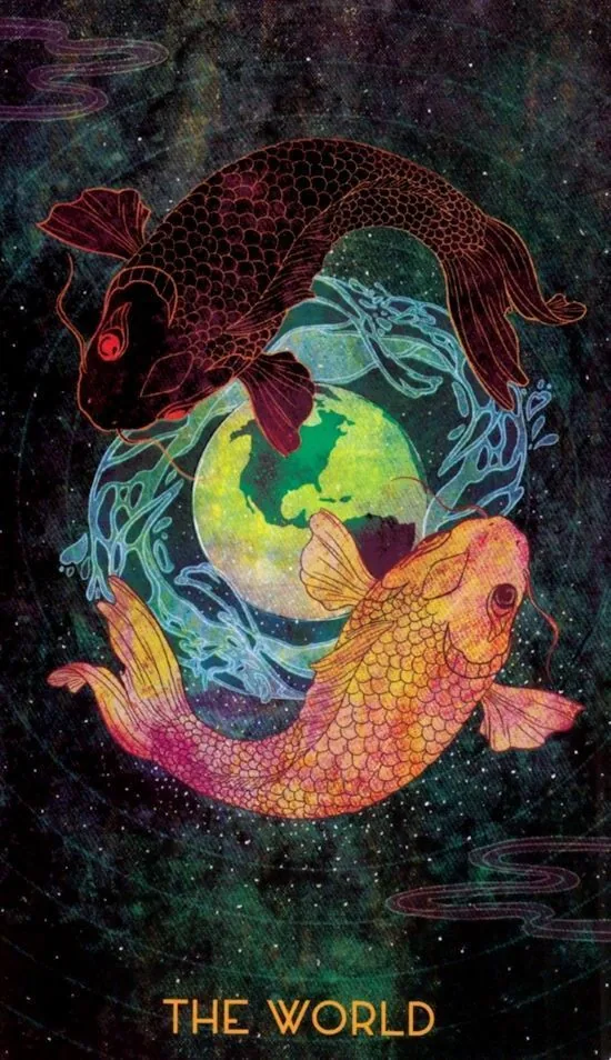 The World card from the Oriens Animal Tarot deck