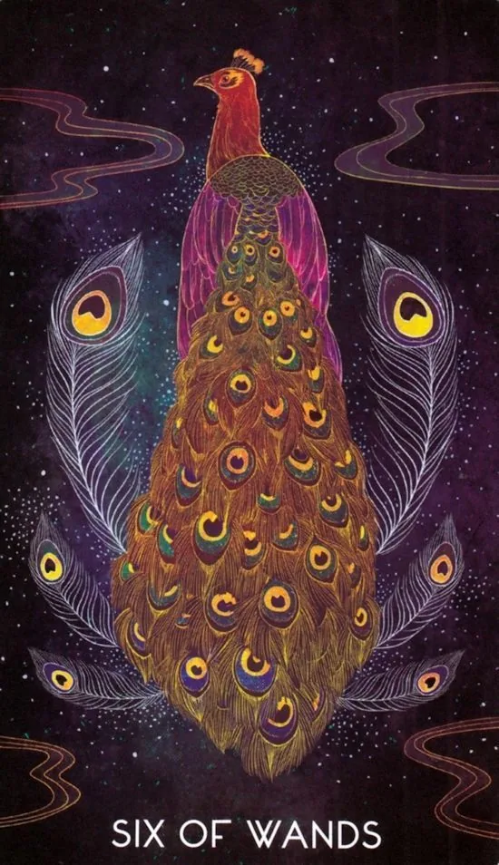6 of Wands card from the Oriens Animal Tarot deck