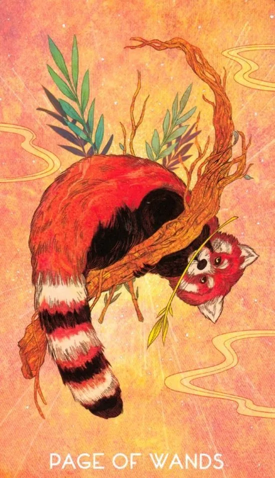 Page of Wands card from the Oriens Animal Tarot deck