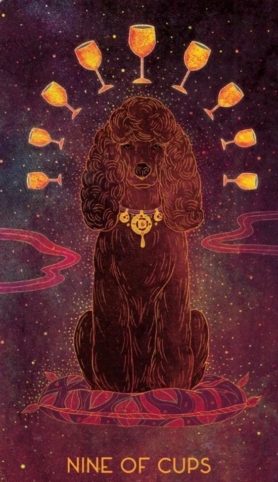 9 of Cups card from the Oriens Animal Tarot deck