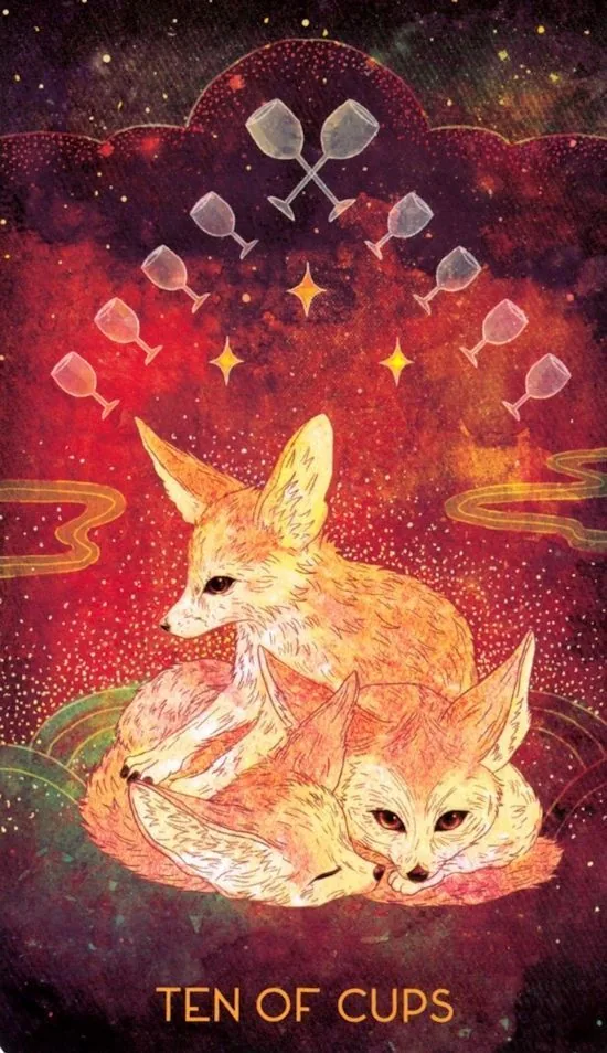 10 of Cups card from the Oriens Animal Tarot deck
