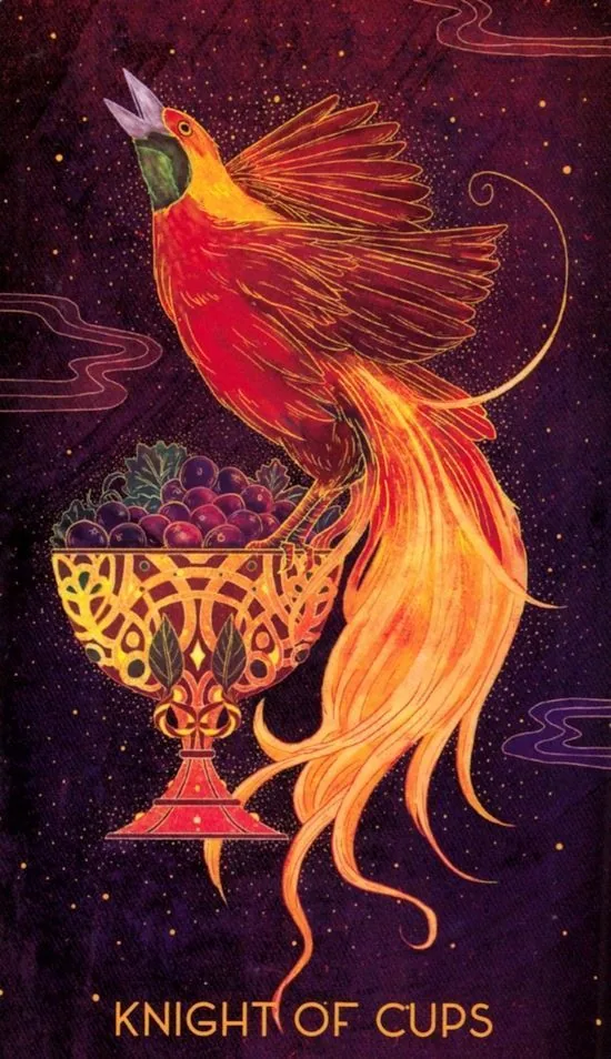 Knight of Cups card from the Oriens Animal Tarot deck