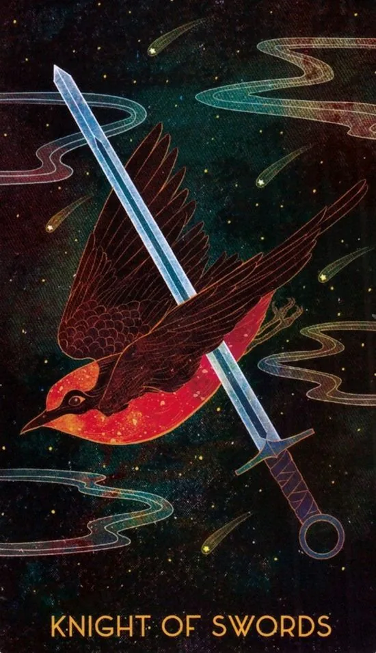 Knight of Swords card from the Oriens Animal Tarot deck