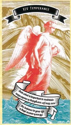 Temperance card from Madam Clara Sees All Tarot by Rick Pomer