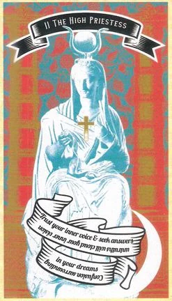 The High Priestess card from Madam Clara Sees All Tarot by Rick Pomer