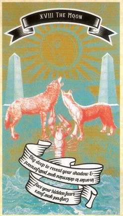 The Moon card from Madam Clara Sees All Tarot by Rick Pomer