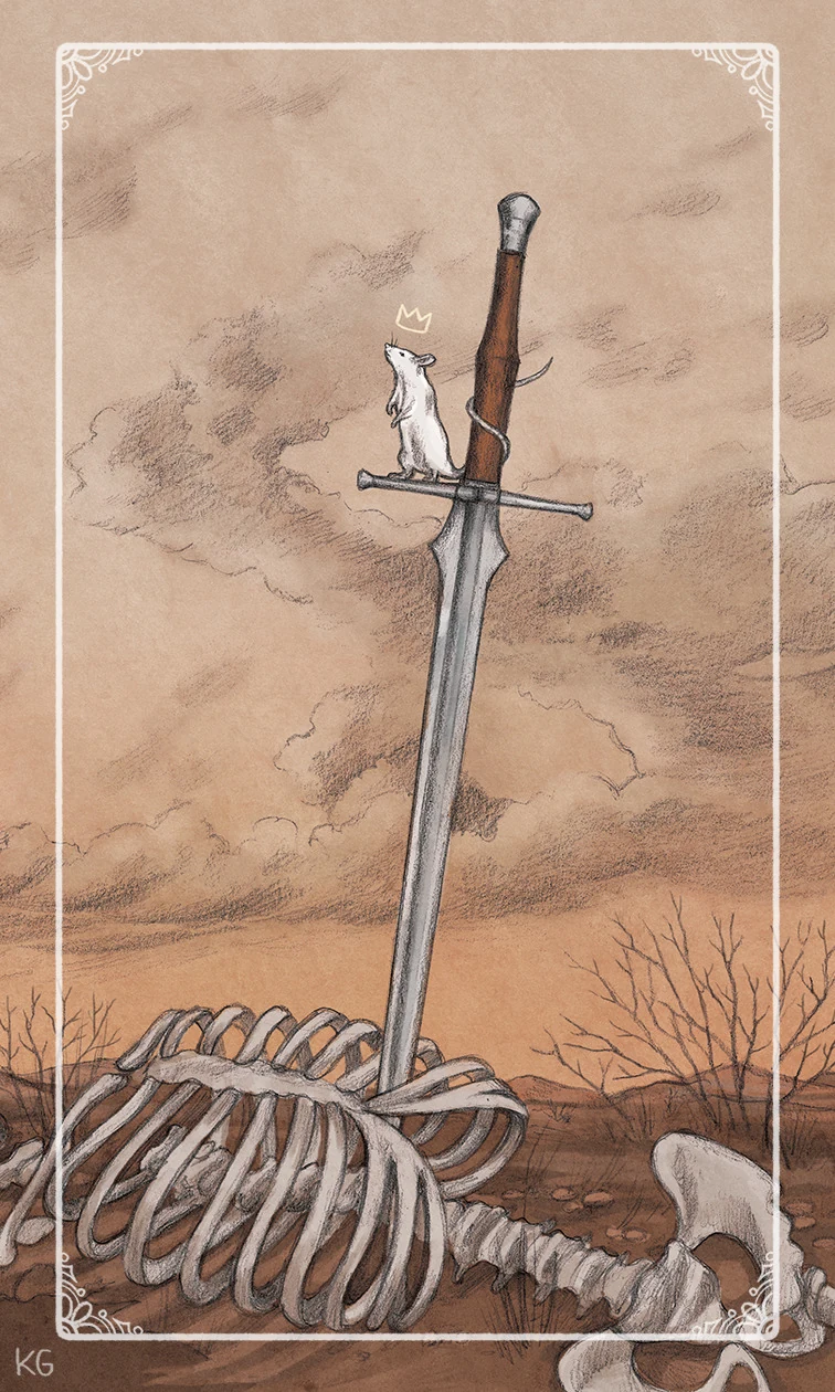Ace of Swords - Ostara Tarot - Molly Applejohn, Eden Cooke, Krista Gibbard, and Julia Iredale