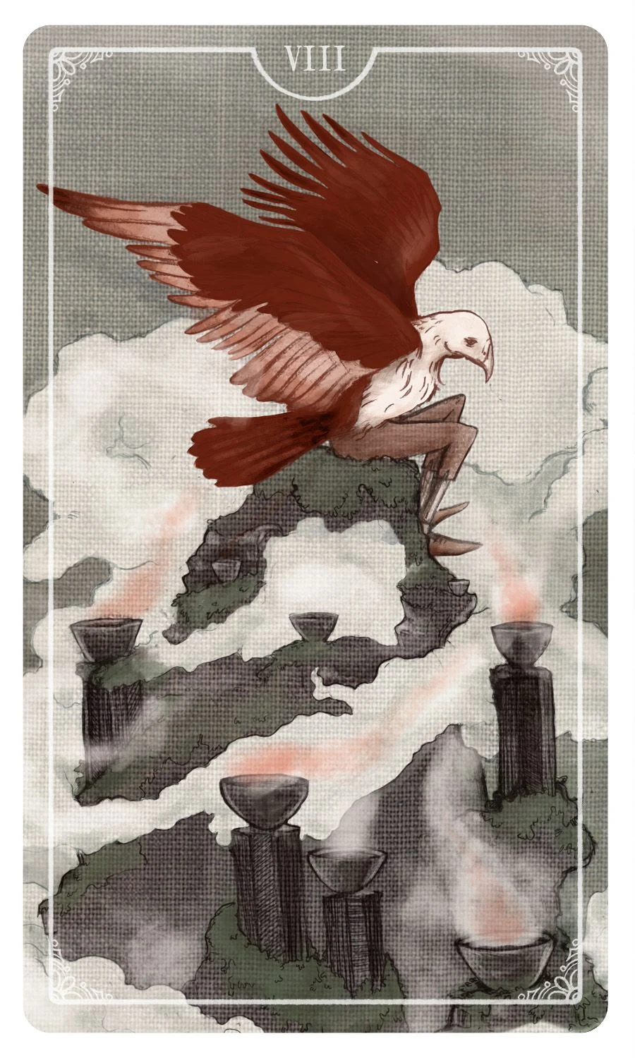 Eight of Cups - Ostara Tarot - Molly Applejohn, Eden Cooke, Krista Gibbard, and Julia Iredale