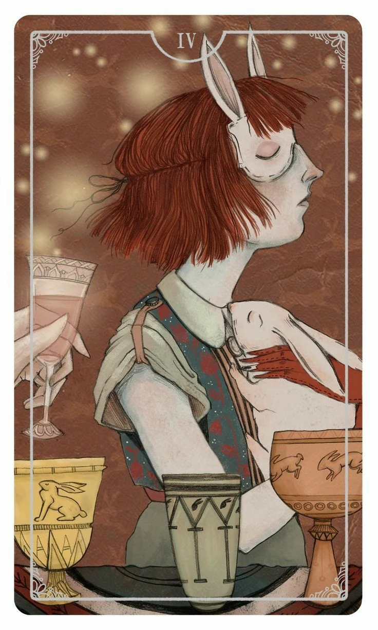 Four of Cups - Ostara Tarot - Molly Applejohn, Eden Cooke, Krista Gibbard, and Julia Iredale