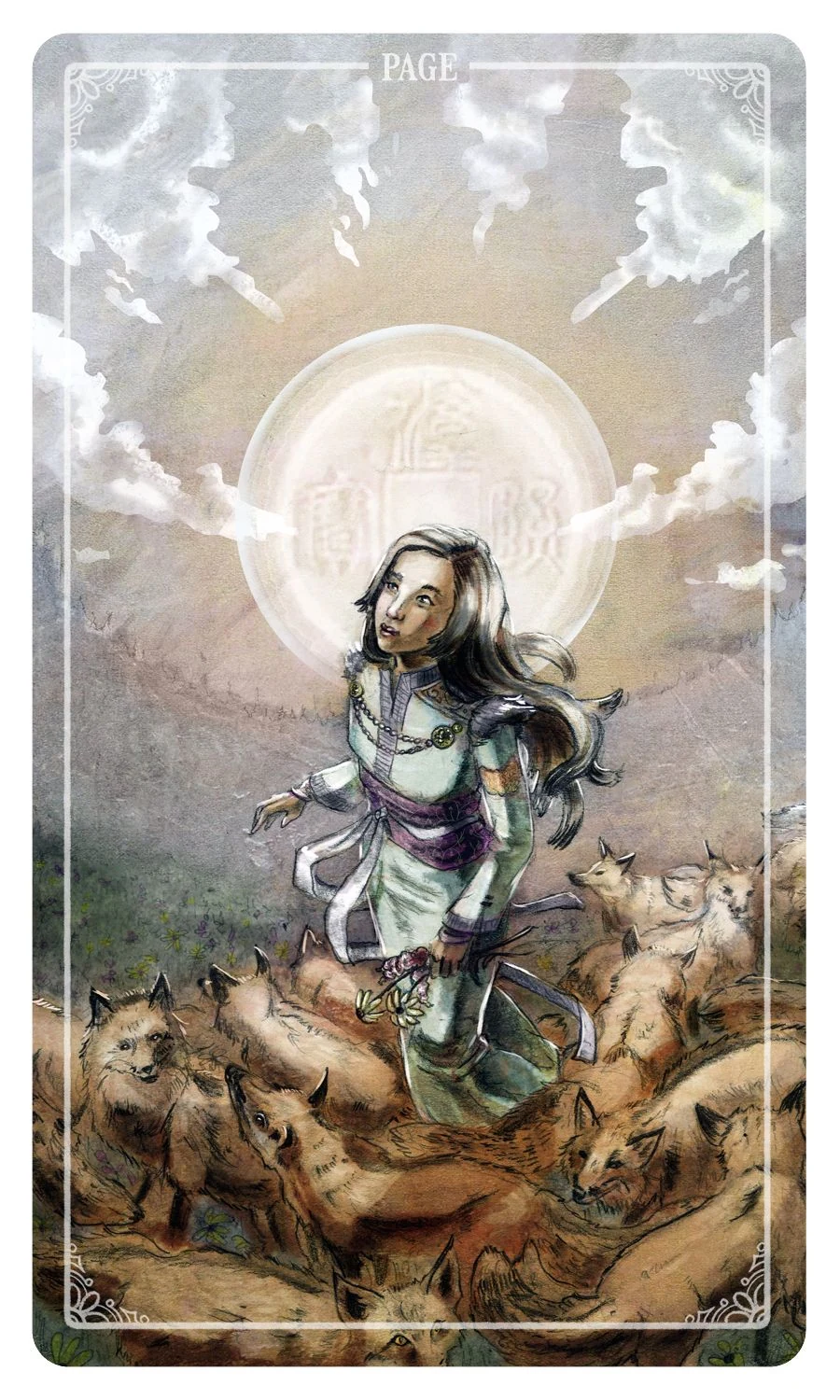Page of Coins - Ostara Tarot - Molly Applejohn, Eden Cooke, Krista Gibbard, and Julia Iredale