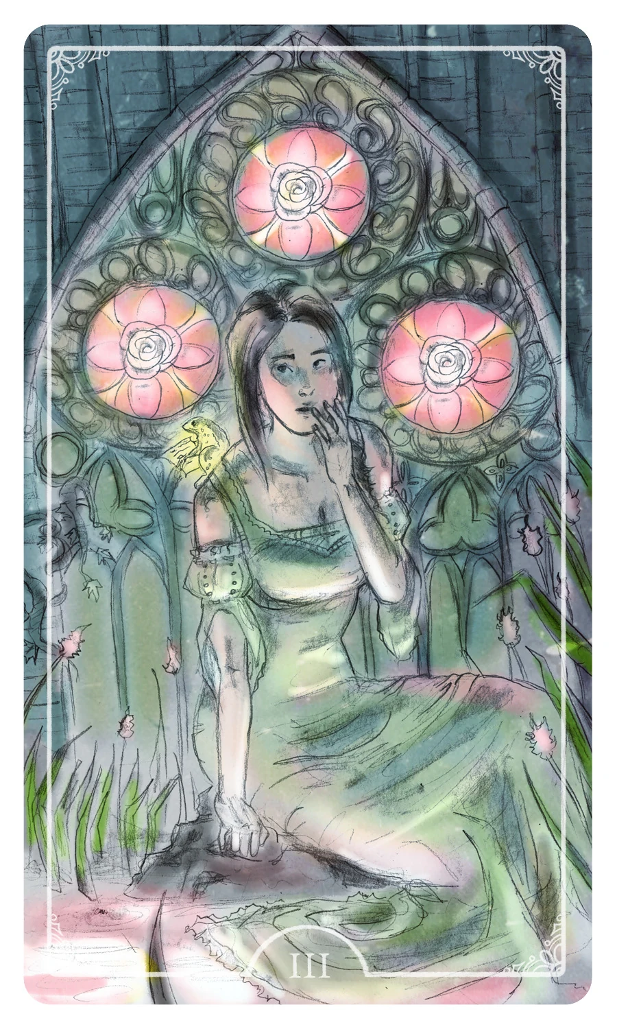 Three of Coins - Ostara Tarot - Molly Applejohn, Eden Cooke, Krista Gibbard, and Julia Iredale