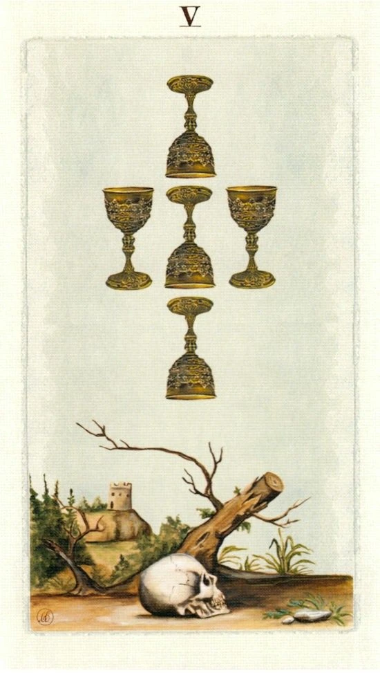 Five of Cups - Pagan Otherworlds Tarot - Linnea Gits