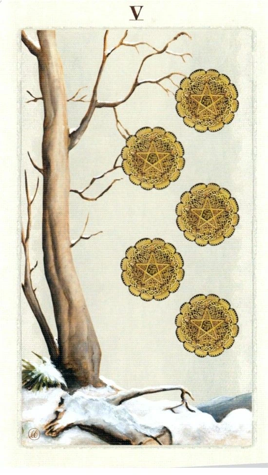 Five of Pentacles - Pagan Otherworlds Tarot - Linnea Gits