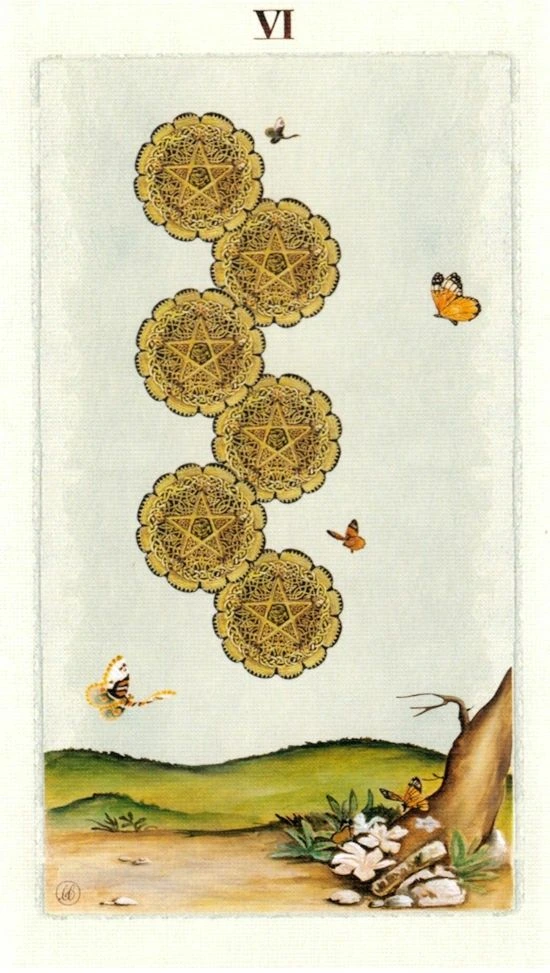 Six of Pentacles - Pagan Otherworlds Tarot - Linnea Gits