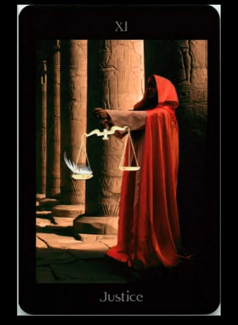 Justice card from the Pagan Ways Tarot deck