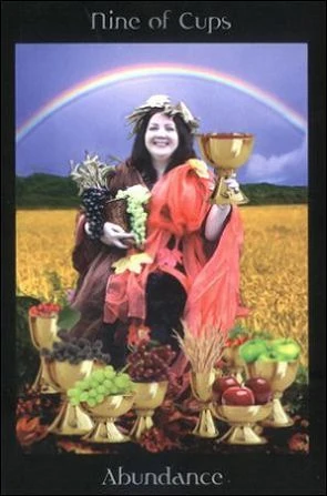 Nine of Cups card from the Pagan Ways Tarot deck