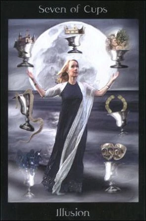 Seven of Cups card from the Pagan Ways Tarot deck
