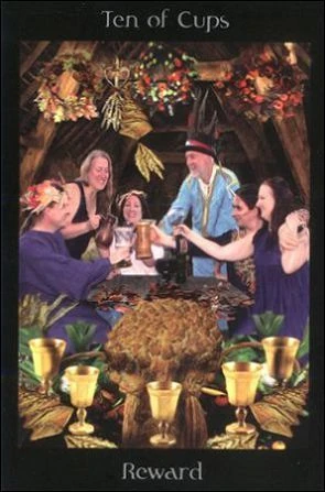 Ten of Cups card from the Pagan Ways Tarot deck