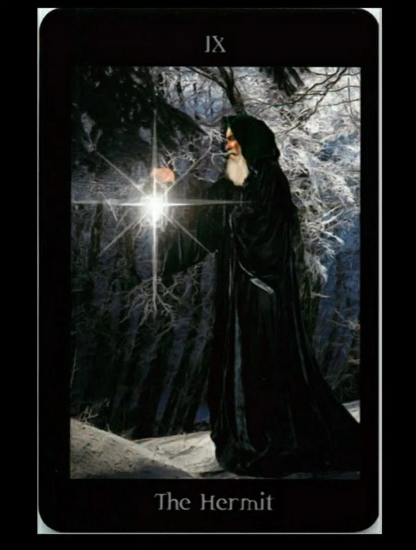 The Hermit card from the Pagan Ways Tarot deck